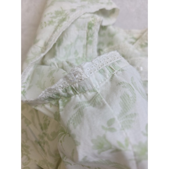 Vtg 90s Nightgown 100% Cotton Floral Green Prairie Cottage Farmhouse 1X Plus Sz - Picture 11 of 12